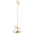 Floristik24 Weihnachtsbaum-Kerzenhalter Schaukelpferd aus Metall und Kunststoff 20 cm Gold 3er-Set