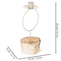 Kerzenhalter Birkenholz Metallring 20 cm Weiss | Floristik24.ch