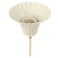 Floristik24 Kerzenhalter aus Kunststoff mit Dorn Blütenform cremeweiss 11 cm 4 Stück
