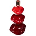 Floristik24 Kerzenständer aus Polyresin und Metall in Lippenform 21 cm rot-gold
