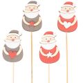Floristik24 Dekostecker Weihnachtsmann Holz 31 cm Rot Weiss Grau 12 Stück für Innenbereich