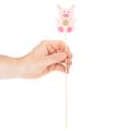 Dekostecker Schweinchen Holz bunt 31cm 16 Stück für Blumendekoration | Floristik24.ch