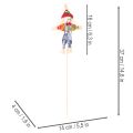 Blumenstecker Vogelscheuche aus Holz und Stoff 37cm 6er-Set für Herbstdekoration | Floristik24.ch