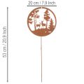 Gartenstecker Metall Rostoptik Hirsch-Motiv Rund 53cm 2er-Set | Floristik24.ch