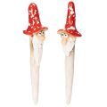 Floristik24 Keramik-Gartenstecker Zwerge mit rotem Pilzhut 17cm 2 Stück