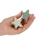 Holzstern Deko 5 cm Mint und Weiss 9er-Set | Floristik24.ch