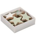 Holzstern Deko 5 cm Mint und