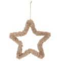 Deko-Sterne aus Kunstfell, 30 cm, hellbraun, 3er-Set | Floristik24.ch