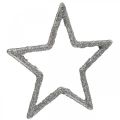 Floristik24 Streudeko Weihnachten Sterne Silbern Glitter Ø4cm 120St