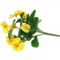 Floristik24 Künstliche Stiefmütterchen Gelb Kunstblume zum Stecken 30cm