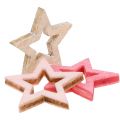 Floristik24 Deko-Stern Holz zum Streuen Pink, Rosa, Natur 2cm 144St