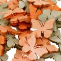 Floristik24 Streudeko Schmetterling Holzschmetterlinge Sommerdeko Orange, Aprikose, Braun 144St