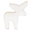 Elch Holzfigur stehend 6cm weiss natur im 8er Set für weihnachtliche Dekoration | Floristik24.ch