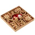 Strohanhänger Set mit Figuren und Sternen 4–6 cm 30-teilig Natur-Rot | Floristik24.ch