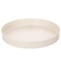 Floristik24 Rundes Tablett aus Metall 20 cm Taupe für Dekoration und Aufbewahrung