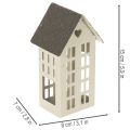 Lichthaus Set Metall Grau drei Häuser mit Tablett 35 cm | Floristik24.ch