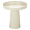 Floristik24 Metall Tablett mit Standfuss 20 cm Beige-Grau für Kerzen und Deko