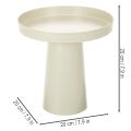 Metall Tablett mit Standfuss 20 cm Beige-Grau für Kerzen und Deko | Floristik24.ch