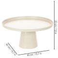 Dekoteller Metall rund beige 40 cm Durchmesser 20 cm hoher Fuss | Floristik24.ch