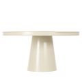 Dekoteller Metall rund beige 40 cm Durchmesser 20 cm hoher Fuss | Floristik24.ch