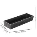 Rechteckige Dekoschale mit Griffen 32 cm aus Kunststoff in Anthrazit | Floristik24.ch