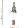 Künstliche Tanne 60cm mit Schneeoptik und Holzsockel | Floristik24.ch