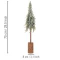 Tannenbaum künstlich geeist mit Holzsockel 75 cm für Winterdekoration | Floristik24.ch