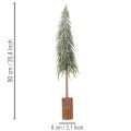 Künstlicher Tannenbaum 90 cm gefrostet mit Holzsockel | Floristik24.ch