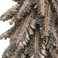 Floristik24 Tannenbaum aus Zapfen, Weihnachtsbaum beschneit, Winterdeko, Advent, Weiß gewaschen H33cm Ø20cm