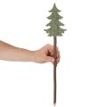 Deko Tannenbaum auf Holzstab 45 cm, Set aus 6, grau und grün | Floristik24.ch