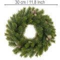 Künstlicher Tannenzweigkranz mit Zapfen 30cm Grün | Floristik24.ch