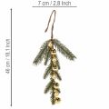 Künstlicher Tannenzweig mit goldfarbenen Mini-Christbaumkugeln, 46 cm, 2 Stück | Floristik24.ch