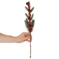 Künstlicher Tannenzweig mit roten Weihnachtskugeln 48 cm 2er Set | Floristik24.ch
