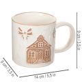 Keramiktasse mit Lebkuchen-Hausmotiv und Reliefmuster 9 cm | Floristik24.ch