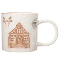 Keramiktasse mit Lebkuchen-Hausmotiv und Reliefmuster 9 cm | Floristik24.ch
