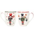 Weihnachtstassen Set Keramik Nussknacker Zuckerstange 10cm 2 Stück | Floristik24.ch