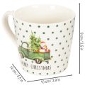 Weihnachtstassen-Set Keramik 10 cm grün mit Weihnachtsauto-Motiv | Floristik24.ch