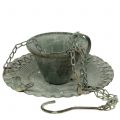 Floristik24 Garten Deko Tasse zum Aufhängen Metall Vintage Look  Ø21cm