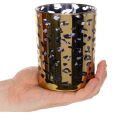 Windlicht Glas Leopardenmuster Gold für Tischdekoration 12 cm | Floristik24.ch