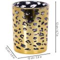 Windlicht Glas Leopardenmuster Gold für Tischdekoration 12 cm | Floristik24.ch
