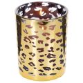Windlicht Glas Leopardenmuster