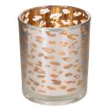 Floristik24 Windlicht aus Glas mit Leopardenmuster, zweifarbig, 8 cm