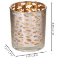 Windlicht aus Glas mit Leopardenmuster, zweifarbig, 8 cm | Floristik24.ch