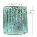 Floristik24 Teelichtglas Blau Windlicht Glas Kerzendeko 8cm