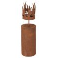Floristik24 Teelichthalter Kerzenform Metall Rostdeko H36cm Innenbereich
