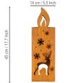 Teelichthalter Weihnachten Edelrost Hirsch Kerzenform 45x14cm Metall rostbraun | Floristik24.ch