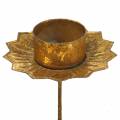 Floristik24 Teelichthalter zum Stecken Metall in Gold Ø9cm H9cm 4St