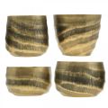 Floristik24 Teelichthalter rund Metall Bronze, Gold Ø6,5-8,5cm 4er-Set