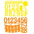 Filz-Tischdeko Geburtstag Zahlen 27,5x19,5cm Gelb/Orange 2er-Set inkl. Holzspatel | Floristik24.ch