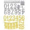 Tischdeko Set aus Filz Grün und Grau 27,5x19,5cm mit Zahlen und Motiven | Floristik24.ch